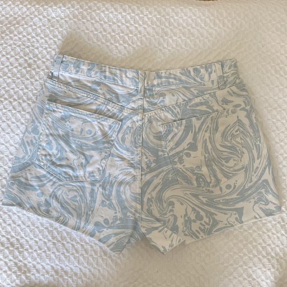 High Rise Printed Shorts Light Blue - Picture 11 of 15